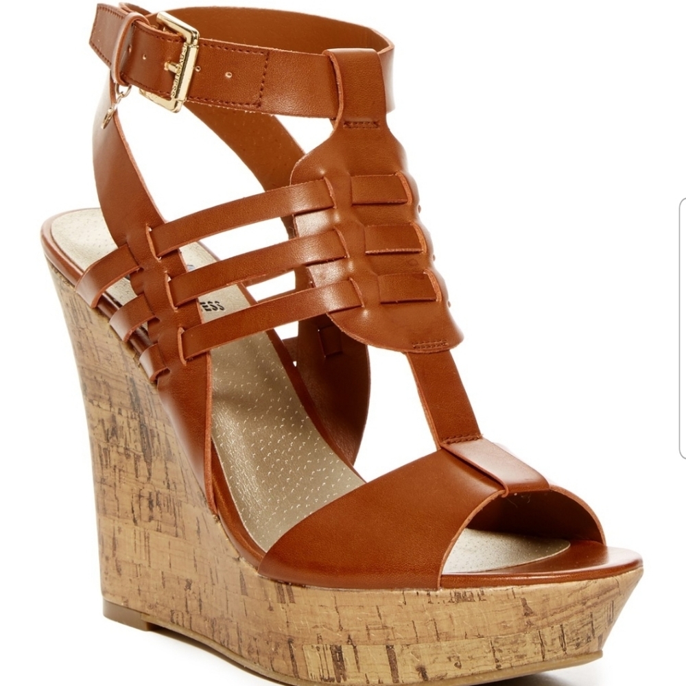 G By Guess Wedge Cork Sandles Size 7.5